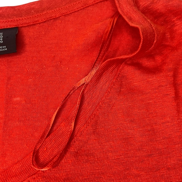 Tahari Womens Linen Beachy Top Size 1X Orange Vacation Island Tropical Travel‎ - Picture 5 of 5